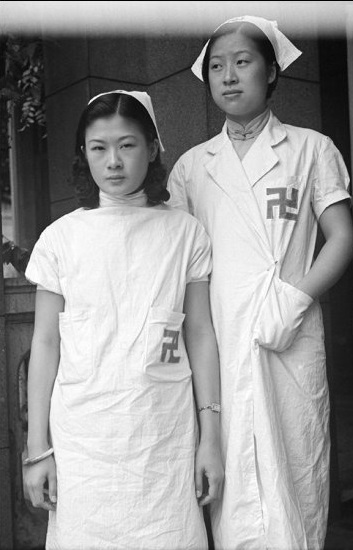 Two Red Swastika Society nurses, Shanghai