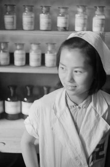 Nurse in hospital pharmacy, Shanghai