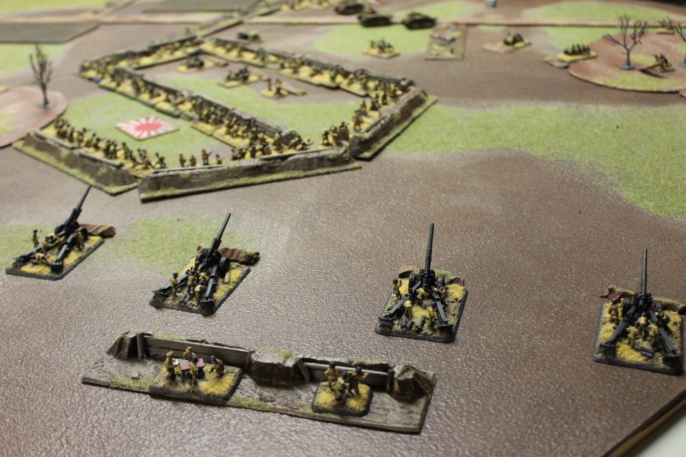 The heavy artillery finds the IJA infantry close together in the open as day breaks.